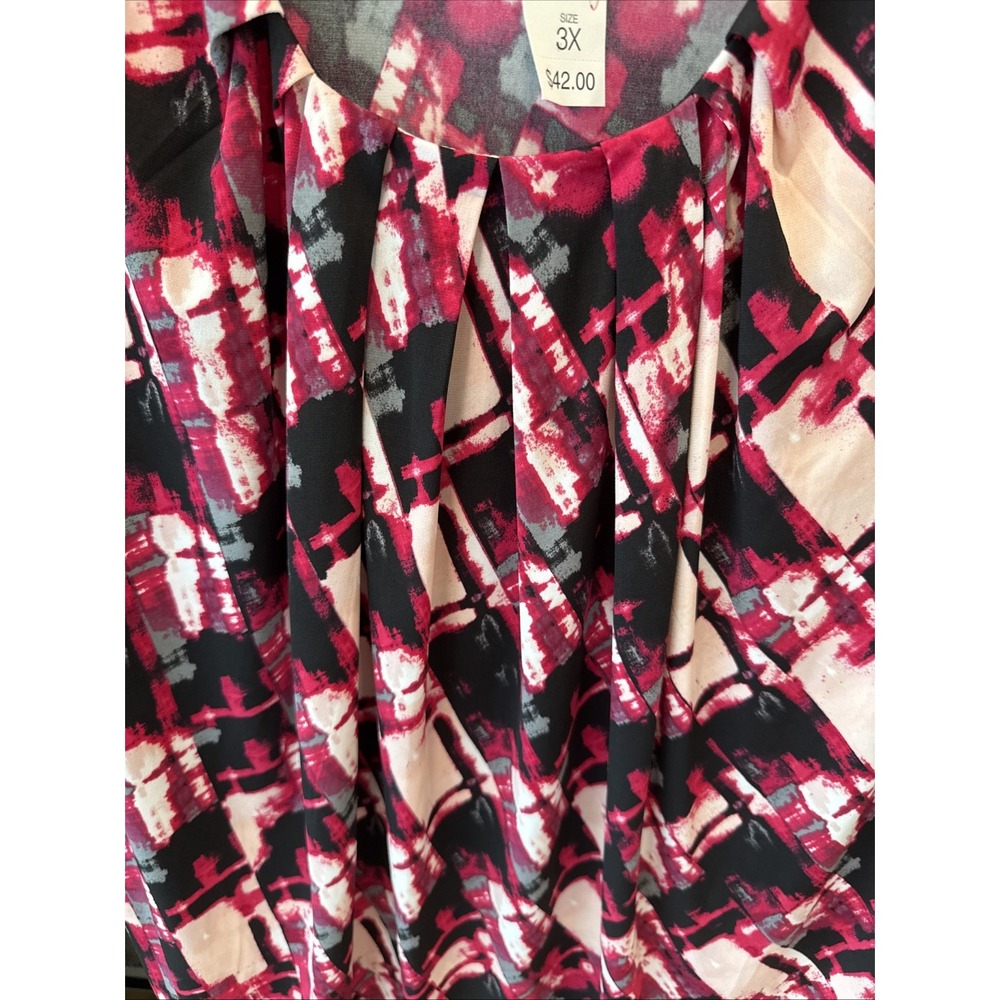 JONES STUDIO Dress Barn Womens 3X Sleeveless Geometric Abstract Feminine Top NEW - Picture 3 of 5